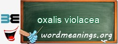 WordMeaning blackboard for oxalis violacea